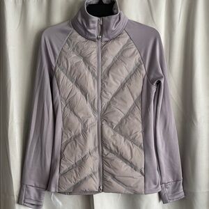 Athleta Puffer Full Zip Jacket No Hood Lavender Gray Size XXS
